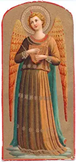 Stringed Prints: Renaissance style musical angel with zither