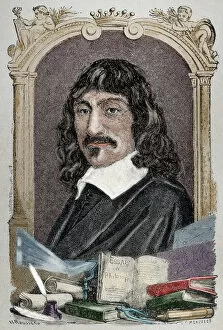 Rene Descartes (1596-1650). French philosopher. Engraving by