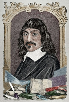 Rene Descartes (1596-1650). French philosopher. Engraving by Rene Descartes (1596-1650). French philosopher. Engraving by