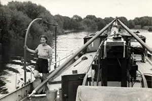 Bourne Prints: Rene Fraser on way up The Thames to Bourne End in 1947 / 8