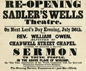 Reopening of Sadlers Wells Theatre, Sermon
