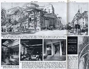 Images Dated 21st November 2017: Repairing bomb damage to the Royal College of Physicians