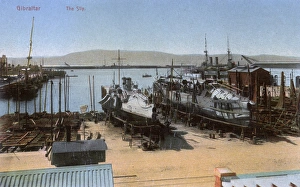 Repairing British Naval vessels - The Slip, Gibraltar