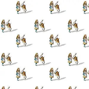 Abstract Prints: Repeating Pattern - Alice and the White Rabbit