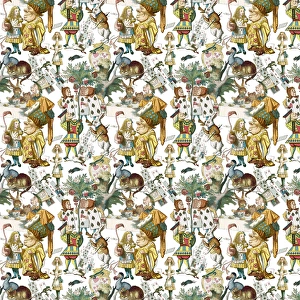 Images Dated 2nd June 2016: Repeating Pattern - Alice in Wonderland characters