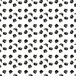 History Repeats Itself Prints: Repeating Pattern - Bowler Hats