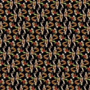 Repeating Pattern - circus clowns perform balancing act