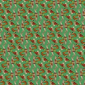 Repeating Pattern - circus clowns perform balancing act