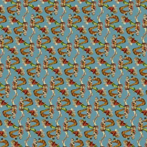 Repeating Pattern - circus clowns perform balancing act