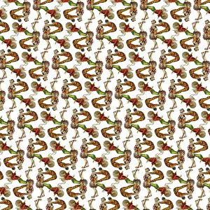 Repeating Pattern - circus clowns perform balancing act