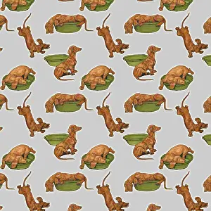 Repeating Pattern - Dog and Bowl