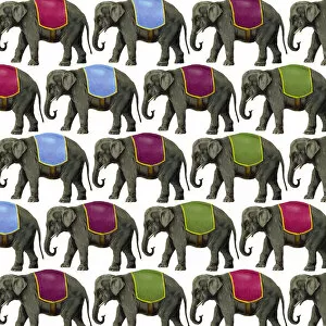 Images Dated 7th December 2017: Repeating Pattern - Elephants