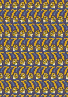 Repeating Pattern - French girl in Tricolore scarf / hat