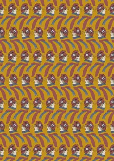 Repeating Pattern - French girl in Tricolore scarf / hat