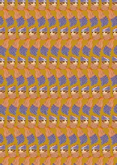 Repeating Pattern - Girl in Stars and Stripes Scarf, yellow