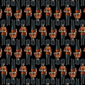 History Repeats Itself Prints: Repeating Pattern - guardsmen, black