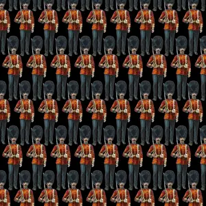 History Repeats Itself Prints: Repeating Pattern - guardsmen, black
