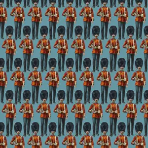 History Repeats Itself Prints: Repeating Pattern - guardsmen, blue