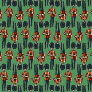 History Repeats Itself Prints: Repeating Pattern - guardsmen, green