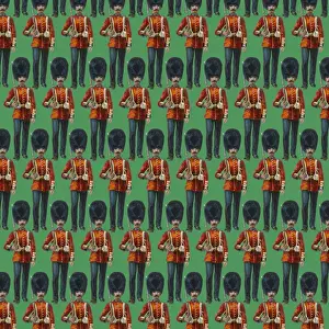 History Repeats Itself Prints: Repeating Pattern - guardsmen, green
