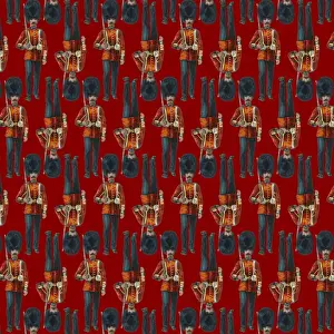 History Repeats Itself Prints: Repeating Pattern - guardsmen, red