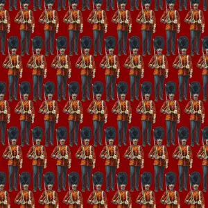History Repeats Itself Prints: Repeating Pattern - guardsmen, red