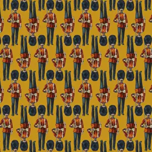 History Repeats Itself Prints: Repeating Pattern - guardsmen, yellow