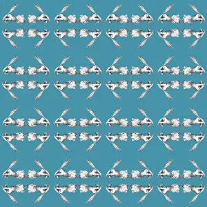 Replication Prints: Repeating Pattern - Hand with Quill Pen