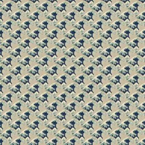 Images Dated 12th July 2017: Repeating Pattern - Hokusai Great Wave