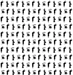 Calls Collection: Repeating Pattern - Old style telephones - man and woman