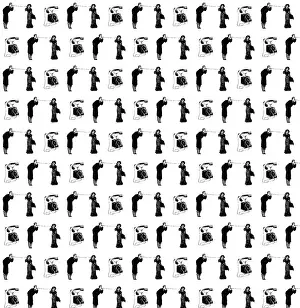 Repeating Pattern - Old style telephones - man and woman