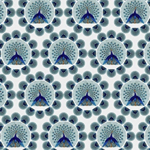 Images Dated 10th July 2017: Repeating Pattern - peacocks, white