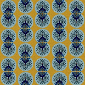 Images Dated 10th July 2017: Repeating Pattern - peacocks, yellow