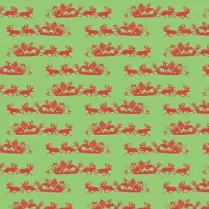 Abstract Prints: Repeating Pattern - Santas Sleigh with Reindeer
