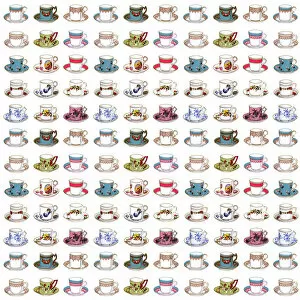 Images Dated 20th April 2016: Repeating Pattern - Tea Cups