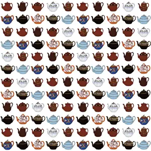 History Repeats Itself Prints: Repeating Pattern - Teapots