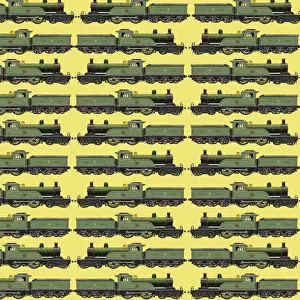 History Repeats Itself Prints: Repeating Pattern - Train / Steam Engine