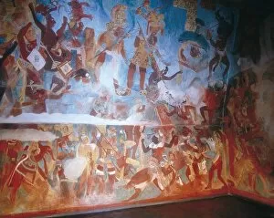 Americans Gallery: Replica of the Mayan wall paintings placed in Bonampak