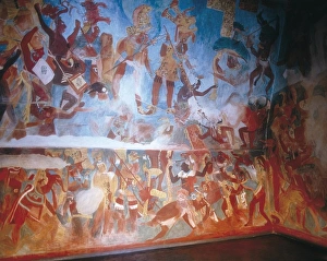 Americans Gallery: Replica of the Mayan wall paintings placed in Bonampak
