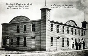 Wigwam Gallery: Replica of the Wigwam in which Lincoln was nominated