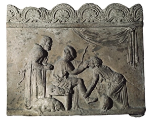 X7caf Me Collection: Representation of Ulysses and Eurycleia. Roman art