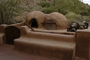 Albuquerque Gallery: Reproduction of an old adobe ovens for making bread. Petrogl