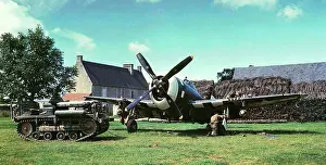 Thunderbolt Prints: Republic P-47D Thunderbolt being serviced in a rural Es