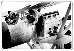 Airforce Prints: Republican Aeroplane being prepared; Spanish Civil War, 1936