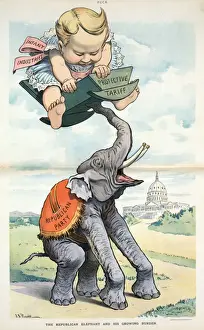 Republican Prints: The Republican elephant and his growing burden