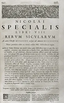 Catalonia Collection: Rerum sicularum libri VIII, by Nicolai Specialis