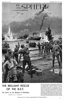 Evacuate Prints: Rescue of the B. E. F. at Dunkerque by Matania