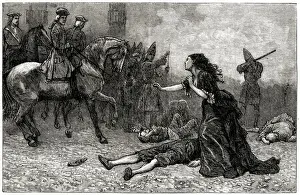 1700s Prints: Rescue of the Duchess di Popoli by the Earl of Peterborough during the Siege of Barcelona
