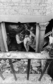 Basement Prints: Rescue following flying bomb attack, London, WW2