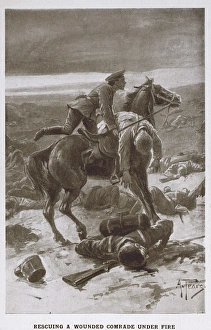 Rescuing a wounded comrade under fire - WWI Rescuing a wounded comrade under fire - WWI